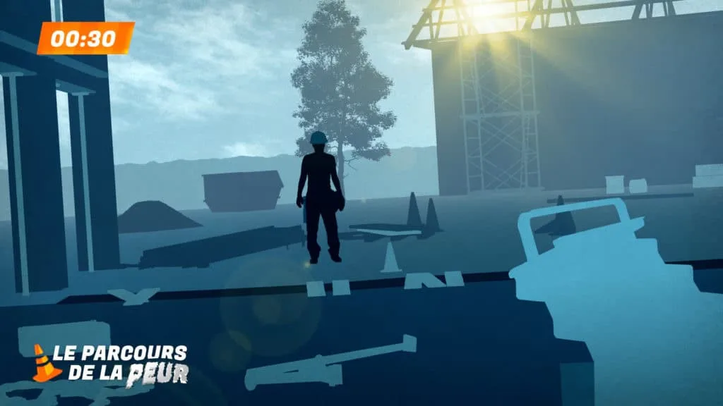 Chantier vu comme un parcours d’obstacles, épisode « Le parcours de la peur », campagne FFB