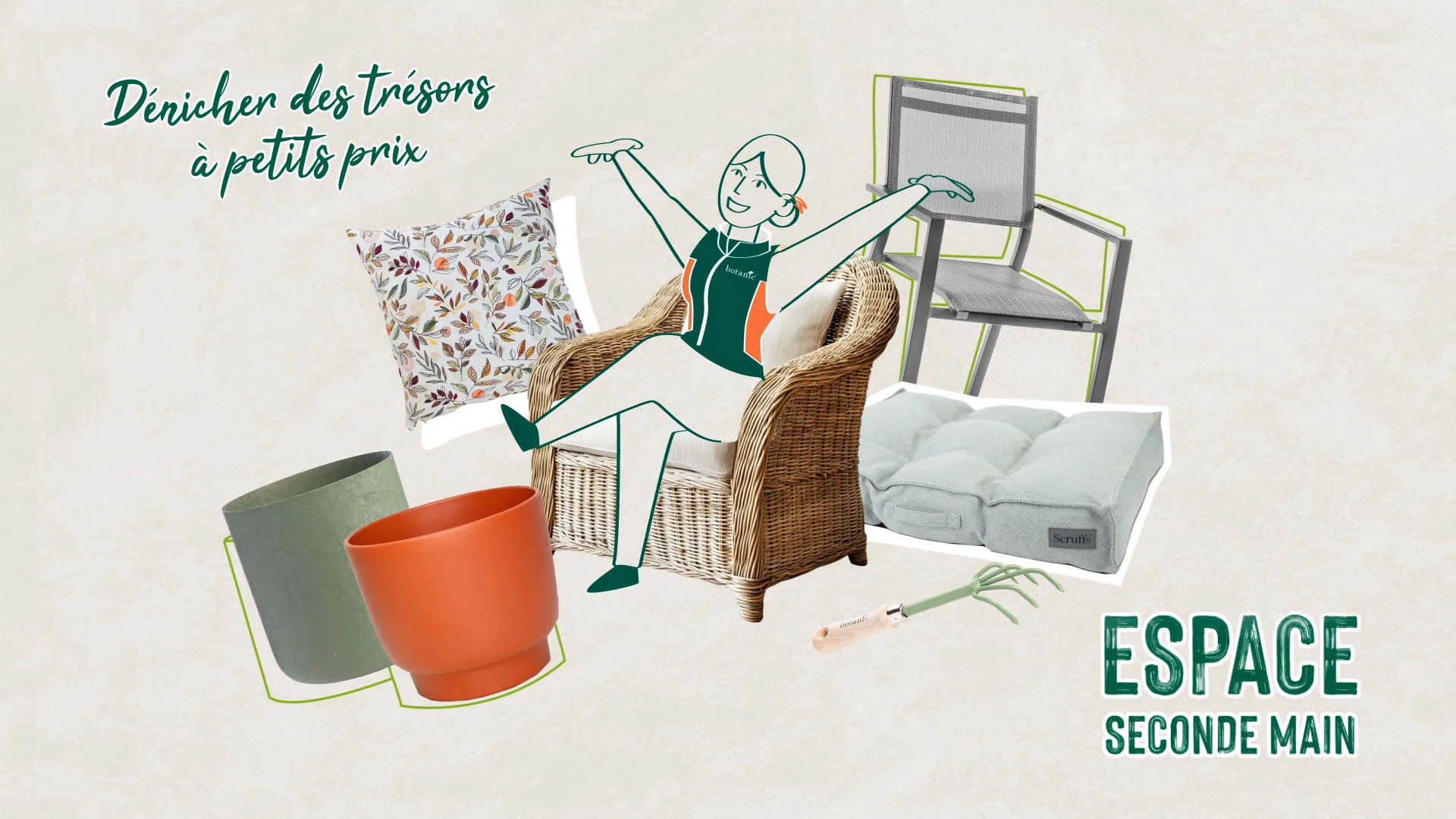 Détail du style graphique texturé utilisé pour la communication éco-responsable de Botanic