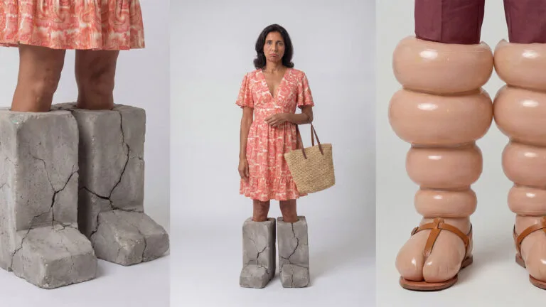 Recherches de stylisme : jambes en béton et jambes ballons, making-of spot Epitact